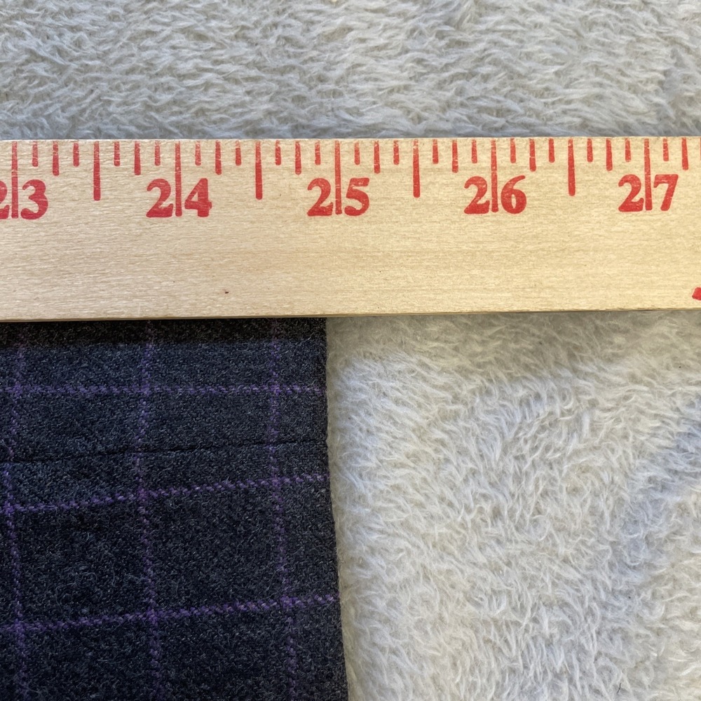 Talbots Petites Womens Dress Pants Charcoal Purple Plaid 100% Wool Lined 16W - Picture 7 of 12